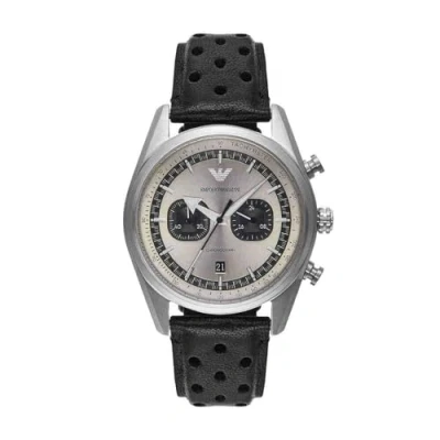 Bild av Emporio Armani Analog kvarts klocka med läderarmband AR11677, svart