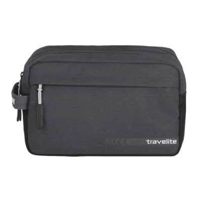 Bild av Travelite Kosmetikväska för handbagage, Kick Off resväskeserien, praktisk toalettväska semester och sport, antracitgrå, 26 cm, Kosmetiktasche