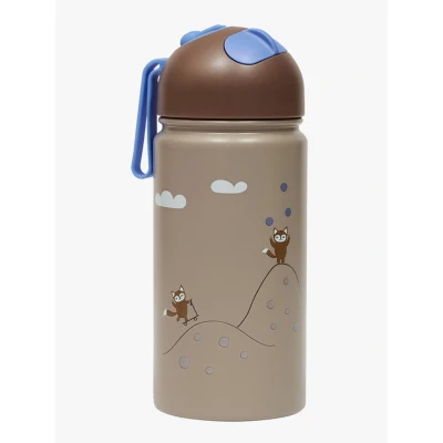 Bild av OYOY MINI Friends In The Forest Bottle 360ml Dricksflaska för barn Blue L7.5 x W7.5 H19