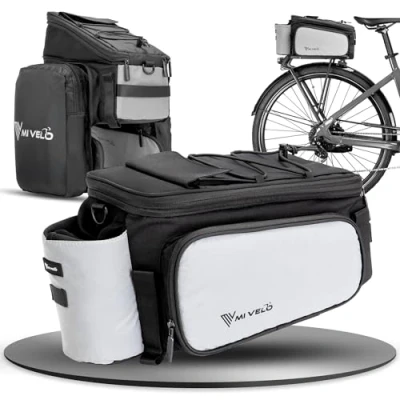 Bild av Mivelo cykelväska för bagagehållare bagagehållarväska bak axelväska utbyggbar till 20 l bagageväska cykel vattenavvisande (helreflekterande)