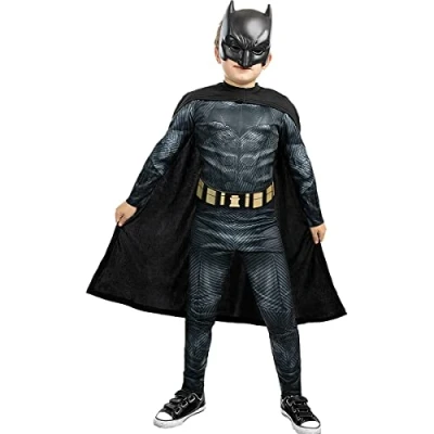 Bild av Funidelia Batman Maskeraddräkt Justice League för pokje The Dark Knight &amp; Superhjältar barn och roliga tillbehör fester, karneval Halloween Storlek 135 152 cm