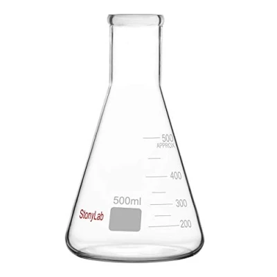 Bild av stonylab 1 pack Glas 500 ml Tung Vägg Smal Mun Erlenmeyer Flaskor med Kraftig Kant (500 Passar 8# Gummipropp)