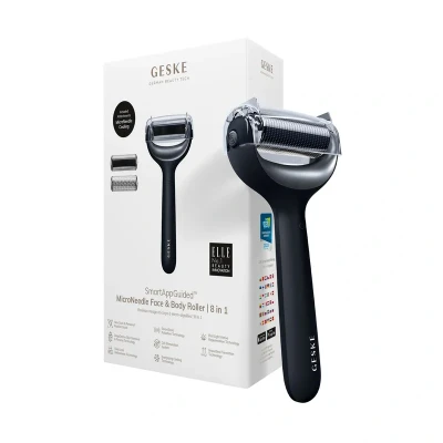 Bild av GESKE SmartAppGuided™ MicroNeedle Face &amp; Body Roller 8 i 1 Derma Elektrisk dermaroller Microneedling enhet Nålrulle Needleroller Beauty
