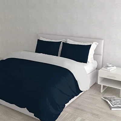 Bild av Italian Bed Linen Natural Color Doubleface påslakan, 100% bomull, ljusgrå/rök, liten dubbel