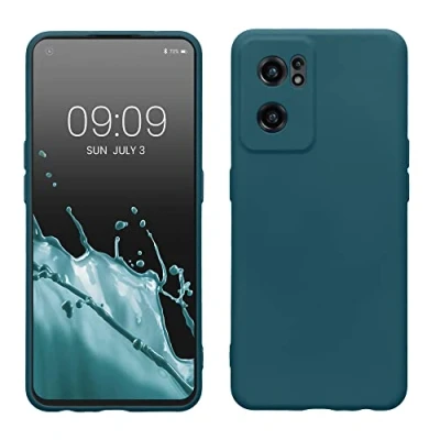 Bild av kwmobile fodral kompatibelt med OnePlus Nord CE 2 5G skyddande smalt TPU skydd mjuk matt finish blågrön