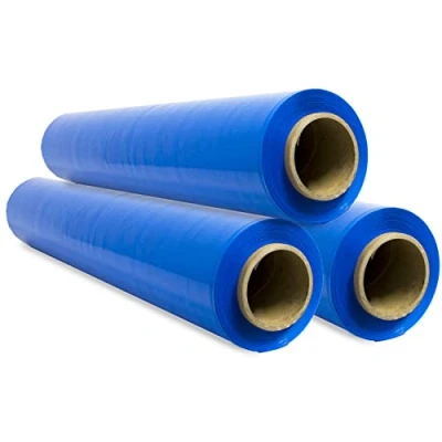 Bild av Elastisk förpackningsfilm, blå plastfilm för förpackning, plastrulle skydd frakt och flyttning, rulle 50 cm upp till 400 m töjbar Offituria (blå, 3 stycken)