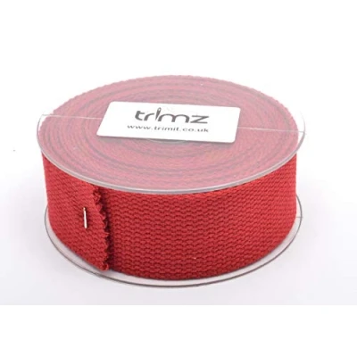 Bild av Trimz bomullsväv, mörkröd, 40 mm
