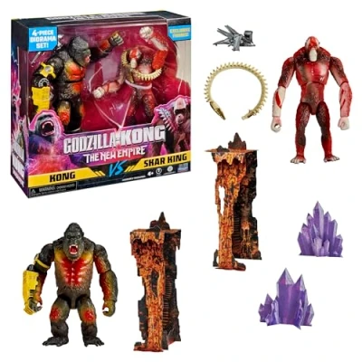 Bild av MonsterVerse Godzilla x Kong, förpackning med 2 ledade figurer, 15 cm, Kong vs Skar King, för barn från 4 år, MN3042