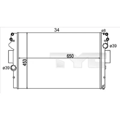 Bild av TYC 715 0004 R Radiateur du moteur 650 453 34 boîte de vitesses manuelle ailettes jointes mécaniquement IVECO: DAILY 3 Kasten/Kombi
