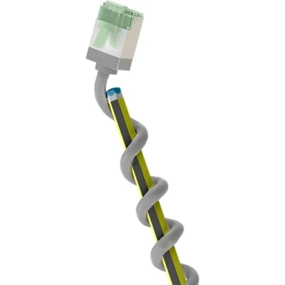 Bild av goobay 74344 CAT 8.1 patchkabel slim/ultraflexibel RJ45 nätverkskabel U/FTP CU, OFC/tunn Ethernet LAN kabel med korta kontakter/40 Gbit/s, 2000 MHz LSZH, kinkskydd/grå 0,25 m