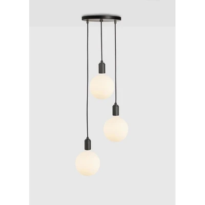 Bild av Tala hängande lampa Trippel Pendel rund E27 opal svart/grafit