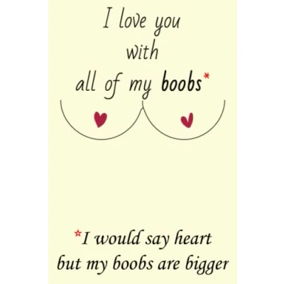 Bild av I Love You With All Of My Boobs: Anniversary Gifts For Him: Funny Gag Anniversary, Birthday Gift Husband, Him, Boyfriend Blank Lined Journal Notebook 6&quot;x9&quot;, 110 Pages