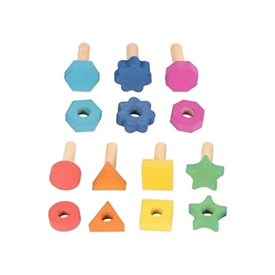 Bild av Tickit Rainbow Wooden NUTS&amp;BOLTS Träleksak för barn, Storlek: One Size, Multi coloured