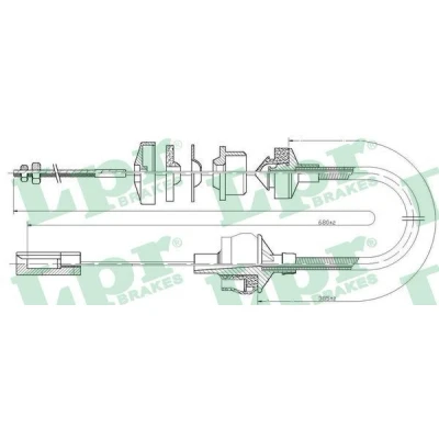 Bild av LPR C0164C Câble d&#039;Embrayage avec réglage manuel PEUGEOT: 306 3/5 portes, Break, Cabriolet