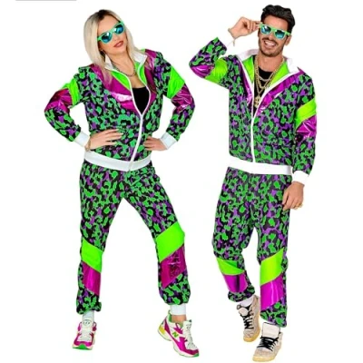 Bild av W WIDMANN MILANO party Fashion Kostym träningsoverall djur, 80 tals outfit, joggingdräkt, retrostil, badknapp outfit