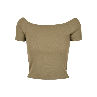 Bild av Urban Classics OFF Shoulder Tshirt bas, Storlek: 4XL, Khaki