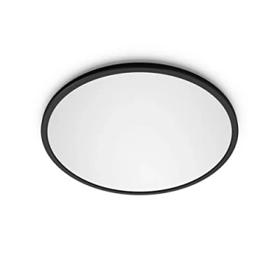 Bild av PHILIPS LED superslim scenomkopplare dimbar taklampa 2700K 15W [varm vit svart] för inomhusbelysning i vardagsrum och sovrum.