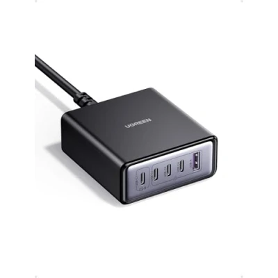 Bild av UGREEN USB C laddare 65W GaN nätadapter 5 i 1 stationär laddningsstation 45W PPS snabbladdare Kompatibel med iPhone 16 8 serien, Galaxy S25, S24, A15, Pixel 9, iPads, MacBook Air