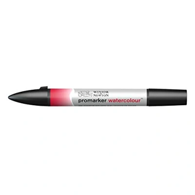 Bild av Winsor &amp; Newton 0201098 akvarellmärkpenna 2 spetsar, pensel och fin spets, ljusäkta, högpigmenterade akvarellfärger för kalligrafi, teckningar kadmiumröd mörk färgton