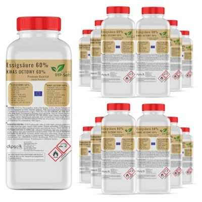 Bild av 12 x 1 l ättiksyra 60 % premiumkvalitet ättika essens (12 l)