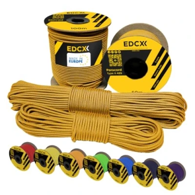 Bild av EdcX 3 mm nylonparacord 425 (15, 30, 50 och 100 m) typ II, % nylonrep, nylonrep i många färger (orangegul, 30