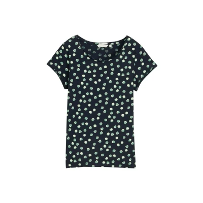 Bild av TOM Tailor Tshirt med print, Storlek: XS, Navy green dots