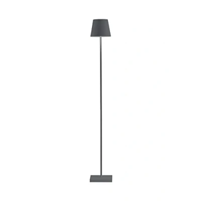 Bild av Zafferano, Poldina L lampa, Uppladdningsbar Sladdlös Golvlampa med Touchkontroller, Lämplig för Inomhus och Utomhus Bruk, Dimmer, 2200 3000 K, Justerbar Höjd 52 122 CM, Mörkgrå Färg