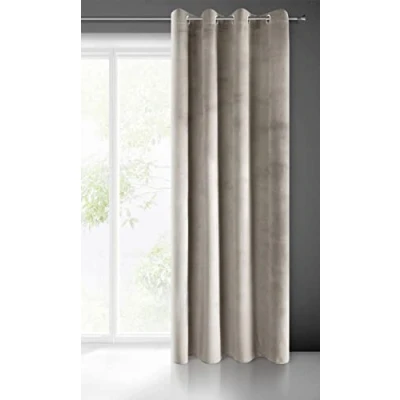 Bild av Eurofirany Pierre Gardin sammet öljetter vardagsrum sovrum moderna klassiska metallöljetter 1. st 215 g/m², beige, 140 x 250 cm