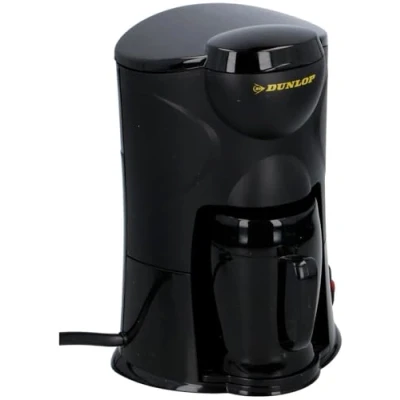 Bild av Dunlop 1 kopp kaffemaskin 170 W permanent filter idealisk resekaffemaskin Anslutning till cigarettändare för bilar, lastbilar, husbilar med på/av knapp (12 V), svart
