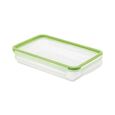 Bild av Rotho Clic &amp; lock matförvaringsburk 1 l med och tätning, plast (PP) BPA fri, transparent/grön, (23,9 x 16,0 5,0 cm)