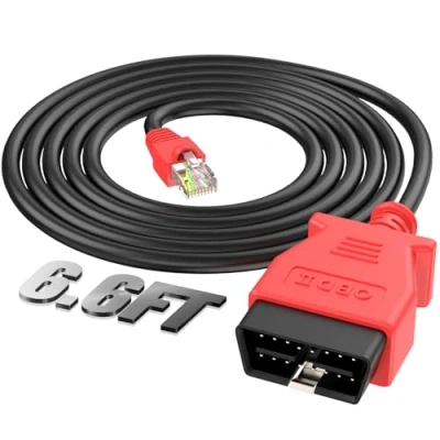 Bild av Autel Enet OBD 2 Kabel för Kodning av BMW F G Serien, Ethernet till II OBDII gränssnittskabel, Kompatibel med Programvaran E SYS ICOM ISTA+, Dold Programmerings/Uppdateringsfunktion, 6.6fot/2M