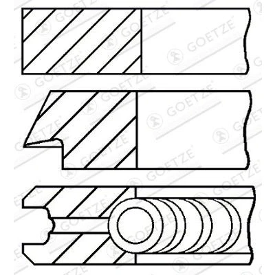 Bild av GOETZE ENGINE 08 104008 00 Jeu De Segments Pistons 82,8 0,6 PEUGEOT: 306 3/5 portes, 206 207 CITROËN: C15 Van