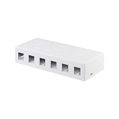 Bild av Goobay 79379 Keystone tomt hölje 6 portar/tom patchpanel för moduler/6 vägs patchfält/ytmonterad låda med snap in system/vit