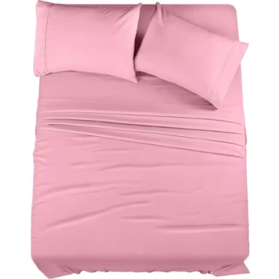 Bild av Utopia Bedding Queen sängkläder set 4 delar borstad mikrofiber krympnings och blekningsbeständig enkel skötsel (drottning, rosa)