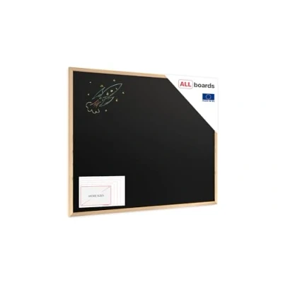 Bild av ALLboards Svart krita 100 x 80 cm ECO Träram Tavla, Restaurang Raderbar Väggtavla, Gipsbräda, Menytavla