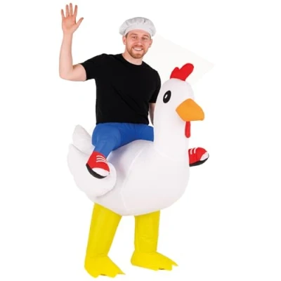 Bild av Uppblåsbar kycklingdräkt Quirky Costume Premiumkvalitet Vuxenstorlek Polyester Bekväm Motståndskraftig Inflationssystem ingår Skapad av OriginalCup®