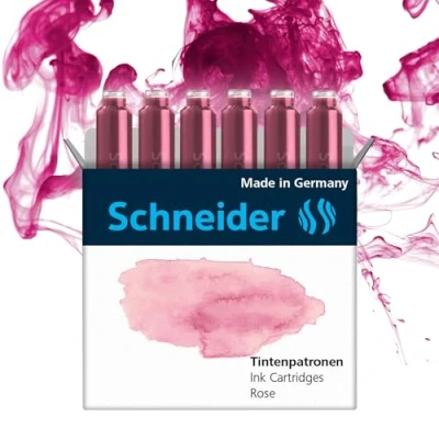 Bild av Schneider 166129 Pastell bläckpatroner (standardpatroner för reservoarpennor) ros, 6 stycken,