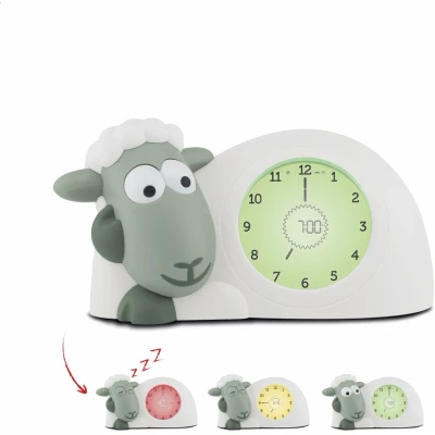 Bild av ZAZU Sam The Lamb klocka Schlafcoach och nattlampa för barn Ger ditt med visuella indikatorer när det ska vakna Justerbar ljusstyrka automatisk avstängning (sag)
