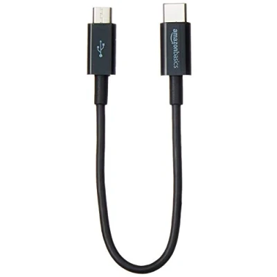 Bild av Amazon Basics anslutningskabel, USB C till mikro typ B, 2.0, 15,2 cm, svart