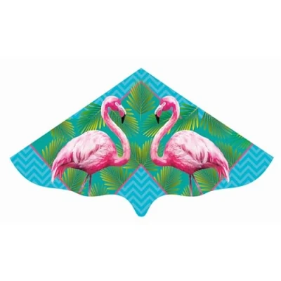Bild av Paul Günther 1108 Barndrake med flamingo motiv, drakar av robust PE folie för barn från 4 år lindningshandtag och spänne, ca 115 x 63 cm stor