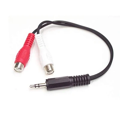 Bild av StarTech.com 6 tums stereoljud Y kabel 3,5 mm hane till 2 x RCA hona hörlursuttag dator/MP3 stereo 1 mini uttag (MUMFRCA)