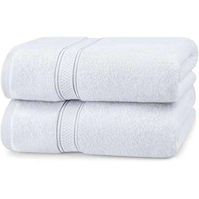 Bild av Utopia Towels Badhandduksset, premium bomull 100% ringspunnet snabbtorkande, mycket absorberande, mjuka handdukar, perfekt för daglig användning (2 pack) (Vit)