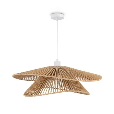 Bild av Paco Home LED pendel Vardagsrumslampa Matsalspendel Kök Lampskärm Papper Deco Boho stil E27, Färg:Vit, Typ av lampa___Färg:Typ 4
