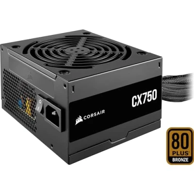 Bild av CORSAIR CX750 ATX 750W Nätaggregat 80 PLUS Bronscertifierat Låg Ljudnivå Hylsor För Kablar Icke Modulärt EU Svart