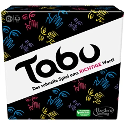 Bild av Hasbro Klassiskt tabu spel, festspel, ordspel för vuxna och tonåringar, gissningsspel 4 fler spelare, från 13 år, tysk version