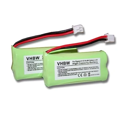 Bild av Förpackning med 2 NI MH 700 mAh 2,4 V bad lämpliga för Siemens Gigaset A120, A140 etc och universal CL15, SL15 ersätter V30145 K1310 X383, etc.