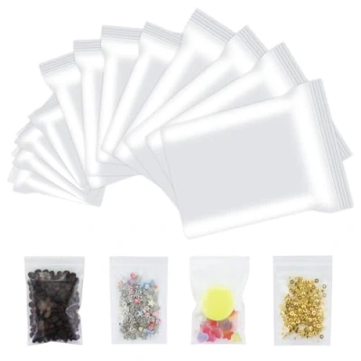 Bild av 510 stycken tryckförslutningspåsar, återförslutningsbara set, 5 storlekar liten blixtlåspåse, dragkedja, plastpåse, genomskinlig PE polypåse, klara plastpåsar, påsar, förpackning,