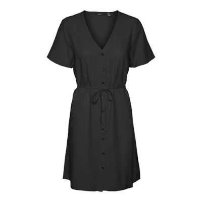 Bild av Vero Moda Vmmymilo Kurzes Skjortklänning, Storlek: Medium, Black