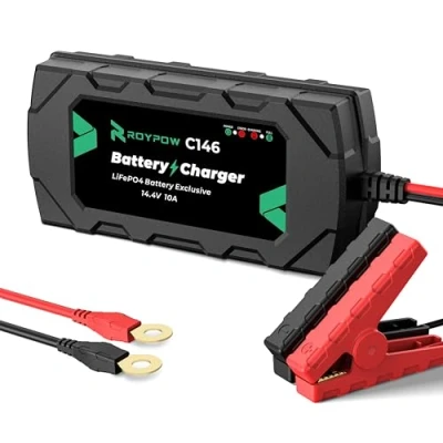 Bild av RoyPow LiFePO4 laddare 12 V litiumbatteriladdare 14.4V 10A automatisk trickle batteriladdare