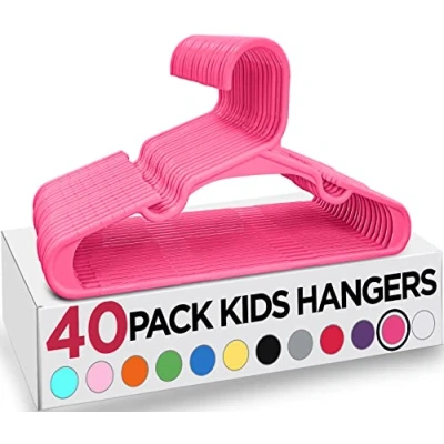 Bild av Utopia Home Barnhängare 11,5 tums babyhängare i plast för garderoben kläder och spädbarnshängare Idealisk daglig standard användning (Rosa, 40 Pack)